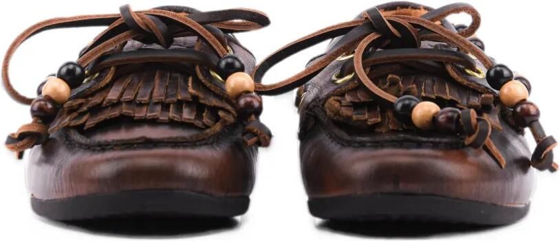 TORAL SHOES Anahi fringed beaded loafers Bruin - Foto 4