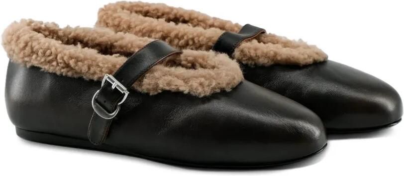 TORAL SHOES Anoush ballerina's met lammy afwerking Bruin