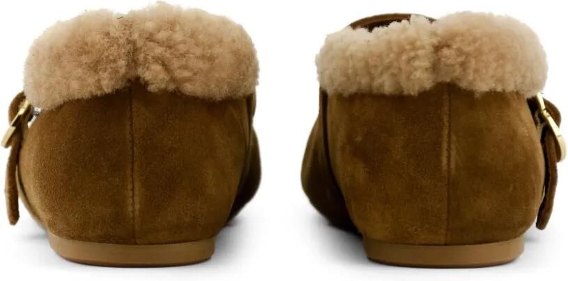 TORAL SHOES Anoush suède ballerina's met lammy afwerking Bruin - Foto 4