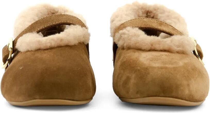 TORAL SHOES Anoush suède ballerina's met lammy afwerking Bruin - Foto 3