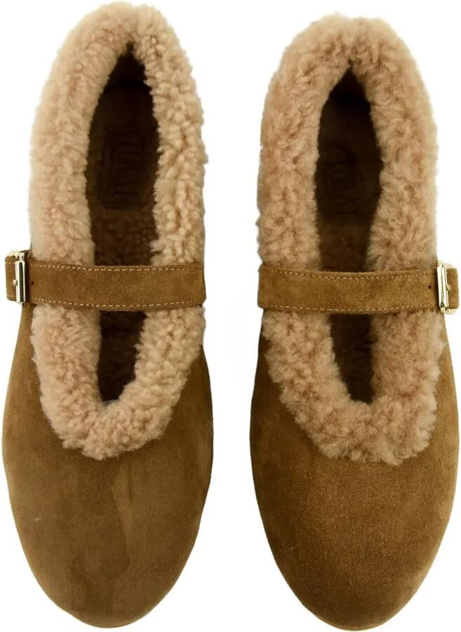 TORAL SHOES Anoush suède ballerina's met lammy afwerking Bruin - Foto 2