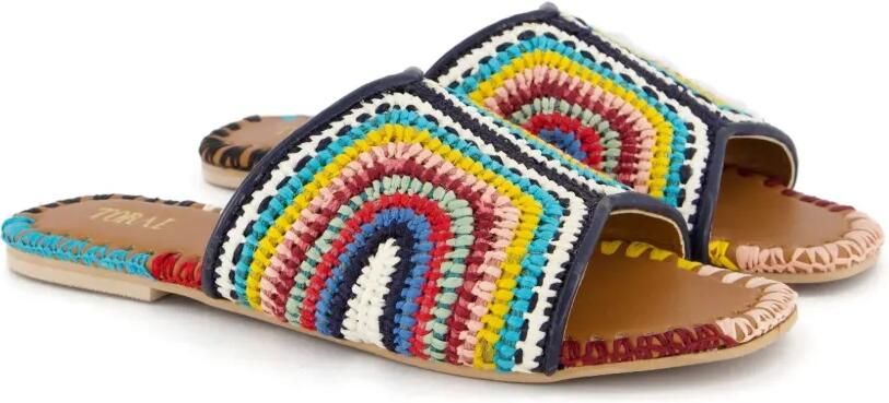 TORAL SHOES Betty gehaakte slippers Blauw - Foto 2