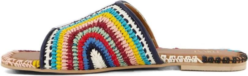 TORAL SHOES Betty gehaakte slippers Blauw
