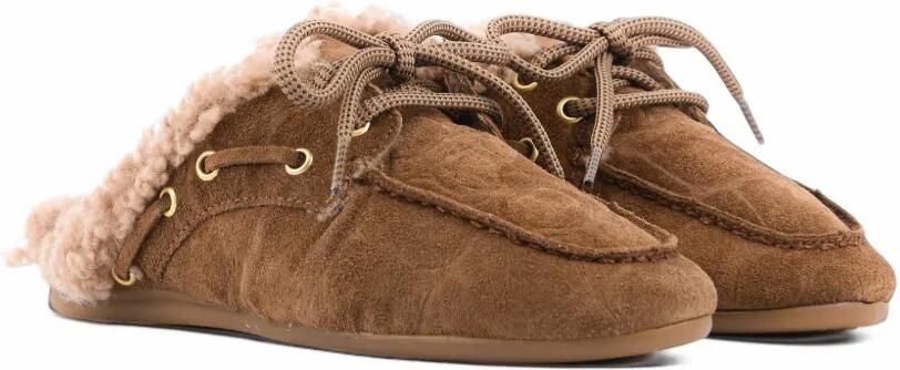 TORAL SHOES Blanche muiltjes met krokodillen-reliëf Bruin - Foto 5