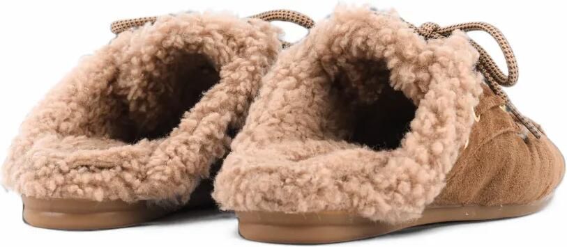 TORAL SHOES Blanche muiltjes met krokodillen-reliëf Bruin - Foto 4