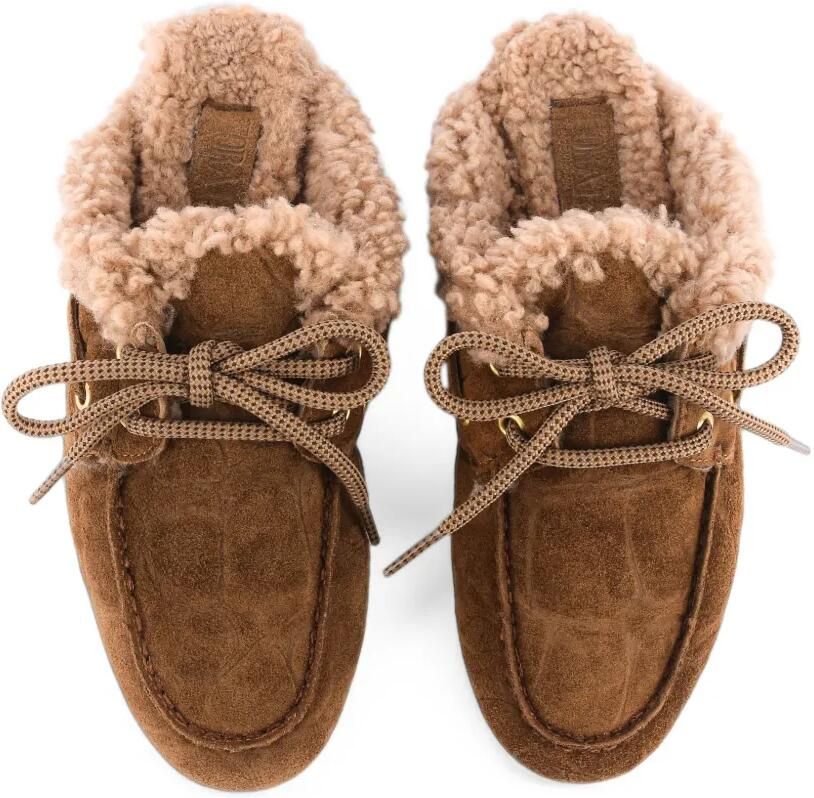 TORAL SHOES Blanche muiltjes met krokodillen-reliëf Bruin - Foto 2