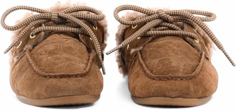 TORAL SHOES Blanche muiltjes met krokodillen-reliëf Bruin - Foto 3