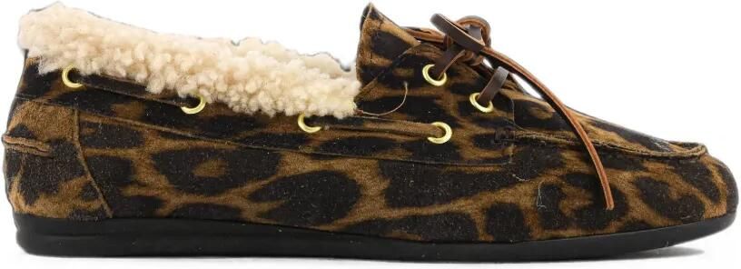 TORAL SHOES Bootschoenen met luipaard-print Bruin