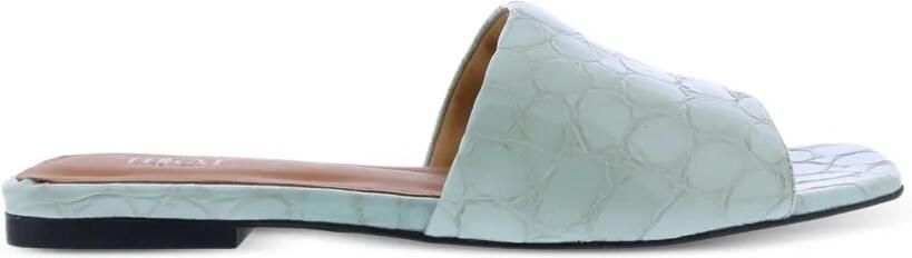 TORAL SHOES Leren sandalen met krokodillen-reliëf Groen