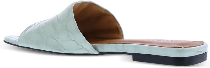 TORAL SHOES Leren sandalen met krokodillen-reliëf Groen - Foto 3