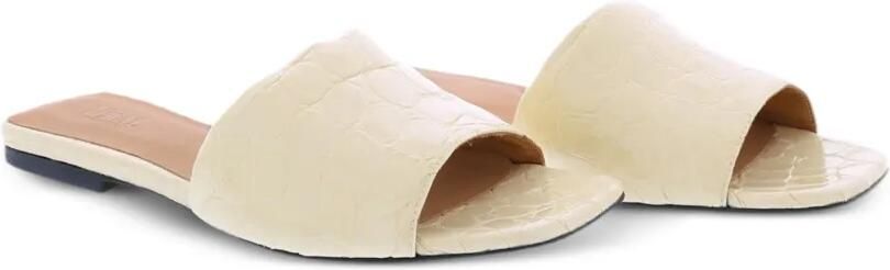 TORAL SHOES Slippers met krokodillen-reliëf Beige - Foto 4