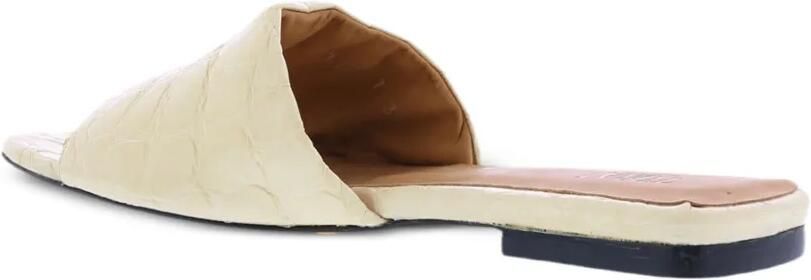 TORAL SHOES Slippers met krokodillen-reliëf Beige - Foto 3