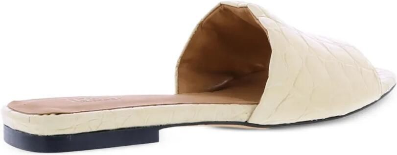 TORAL SHOES Slippers met krokodillen-reliëf Beige - Foto 2