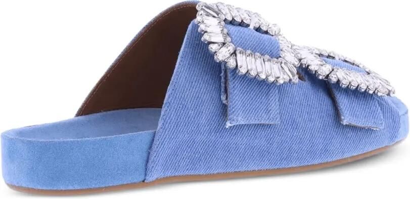 TORAL SHOES Slippers met dubbele bandjes verfraaid met kristallen Blauw - Foto 4