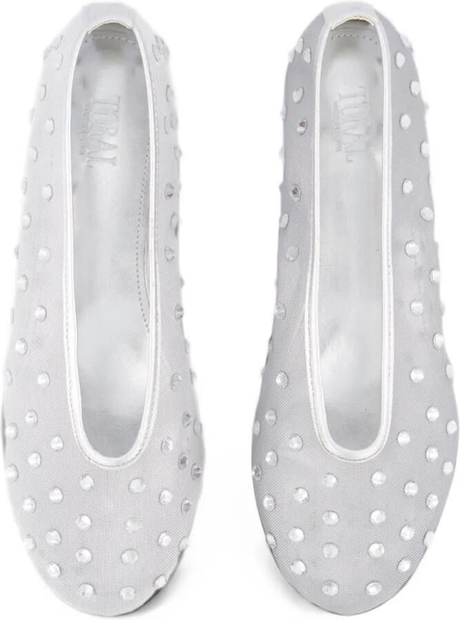 TORAL SHOES Mesh ballerina's met kristallen Zilver - Foto 3