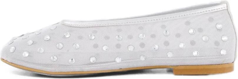 TORAL SHOES Mesh ballerina's met kristallen Zilver