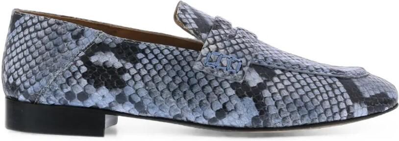 TORAL SHOES Diamant Lux kalfsleren loafers met slangen-effect Blauw