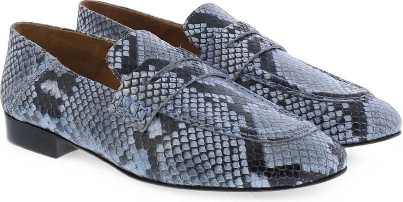 TORAL SHOES Diamant Lux kalfsleren loafers met slangen-effect Blauw - Foto 2