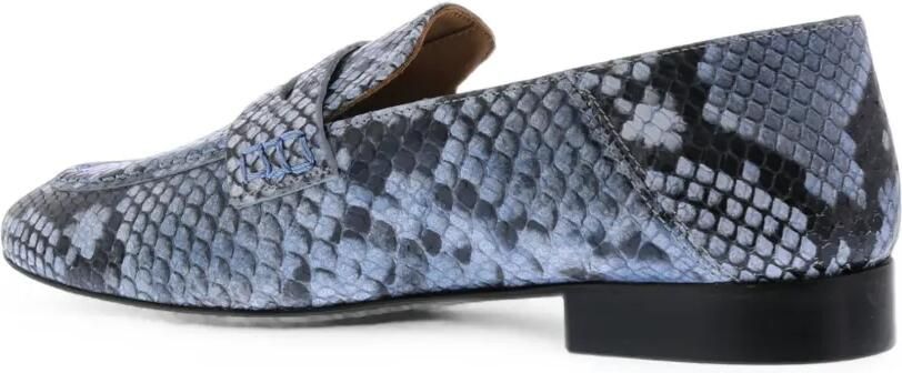 TORAL SHOES Diamant Lux kalfsleren loafers met slangen-effect Blauw - Foto 4