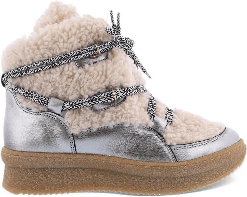 TORAL SHOES Gstaad shearling-panel boots Zilver