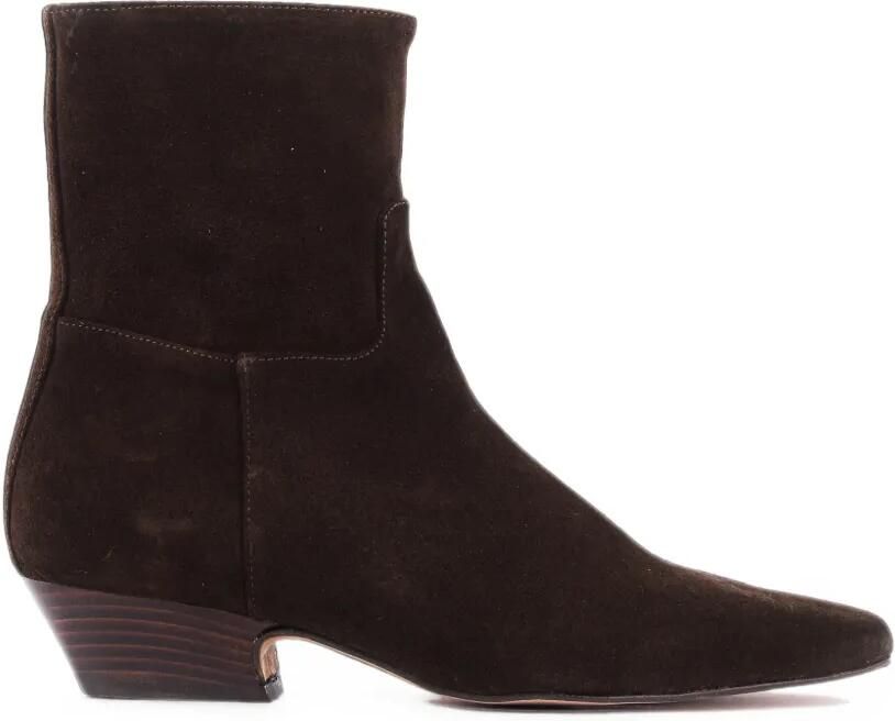TORAL SHOES Irene suède enkellaarzen Bruin
