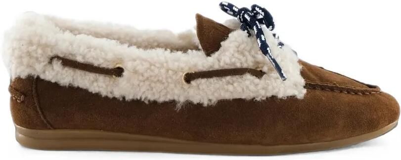 TORAL SHOES Kanda loafers met lammy afwerking Bruin