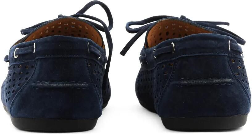 TORAL SHOES Karmel suède bootschoenen met geperforeerde details Blauw - Foto 3
