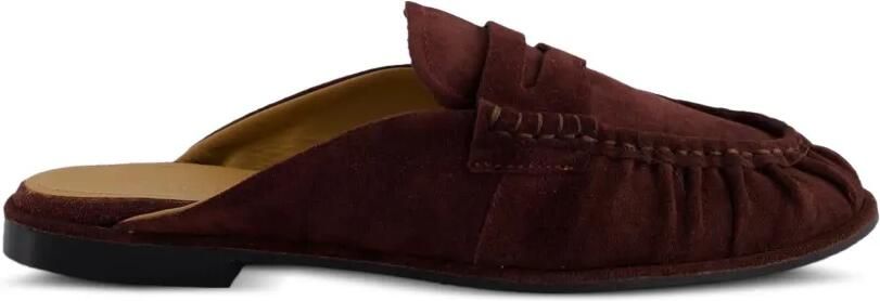 TORAL SHOES Khalo suède platte muiltjes Rood