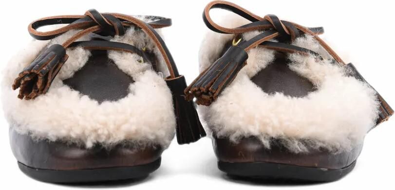 TORAL SHOES Killian muiltjes met kwastje en lammy afwerking Bruin - Foto 3
