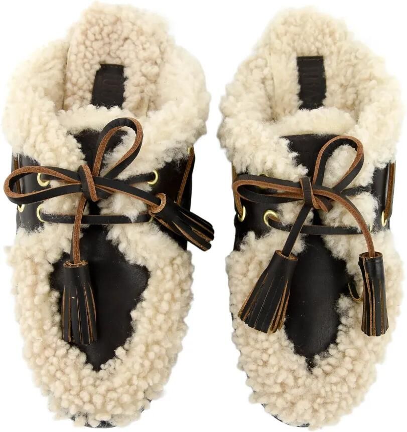 TORAL SHOES Killian muiltjes met lammy afwerking en kwastje Bruin - Foto 2