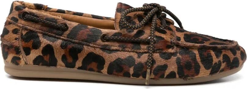 TORAL SHOES Kimana bootschoenen met luipaard-print Bruin