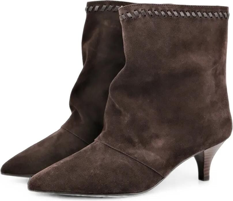 TORAL SHOES Maeve enkellaarzen met festonsteek-afwerking Bruin - Foto 3
