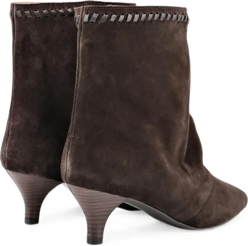 TORAL SHOES Maeve enkellaarzen met festonsteek-afwerking Bruin - Foto 2