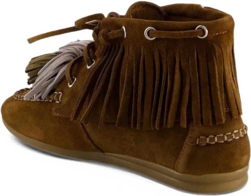 TORAL SHOES Mausi enkellaarzen met franje-afwerking Bruin - Foto 3