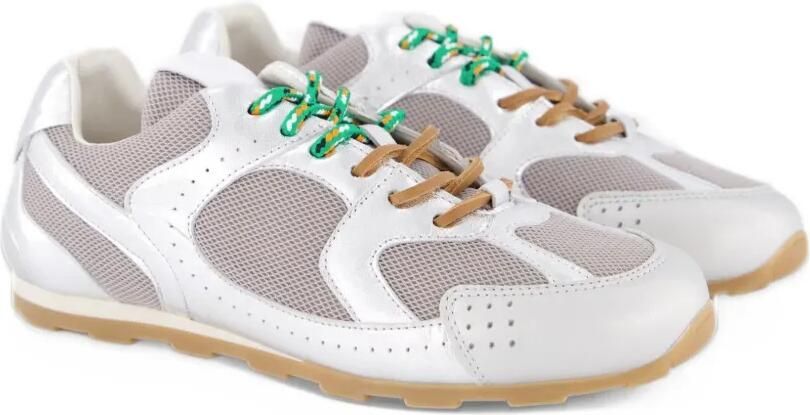 TORAL SHOES metallic leather-panelled sneakers Zilver