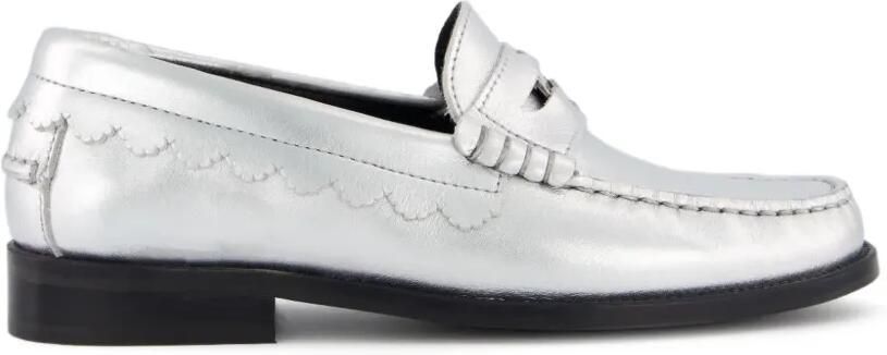 TORAL SHOES Metallic loafers met gewelfde afwerking Zilver