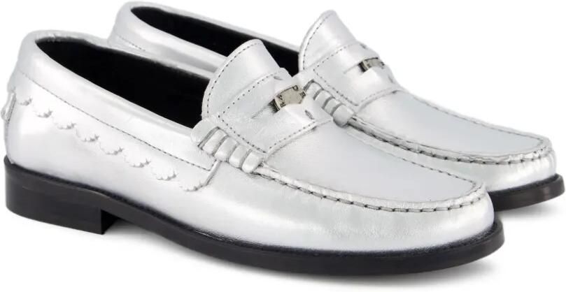 TORAL SHOES Metallic loafers met gewelfde afwerking Zilver - Foto 4