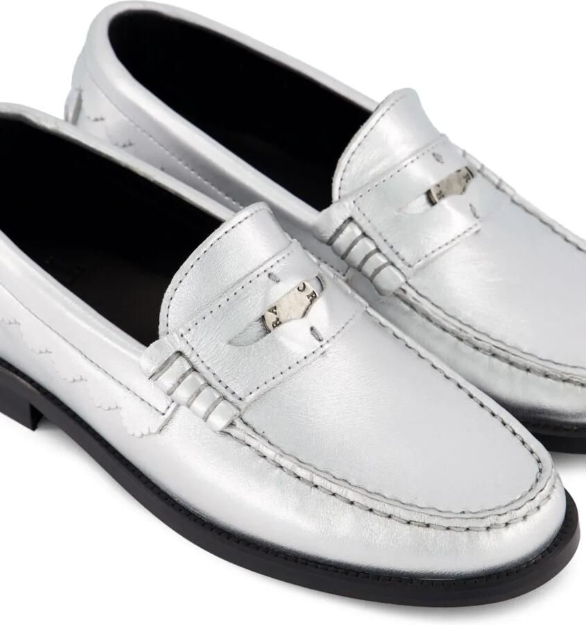 TORAL SHOES Metallic loafers met gewelfde afwerking Zilver - Foto 2