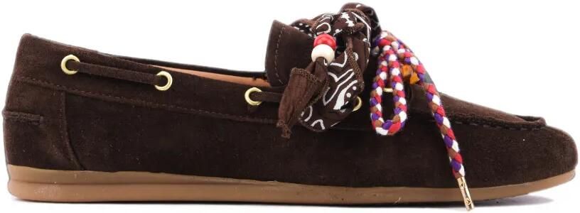 TORAL SHOES Nahua lace-detail loafers Bruin
