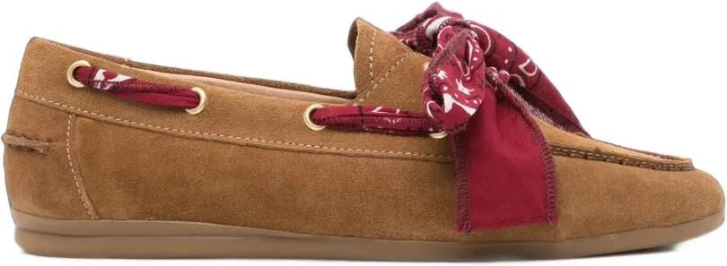 TORAL SHOES Nahua suède bandana loafers Bruin