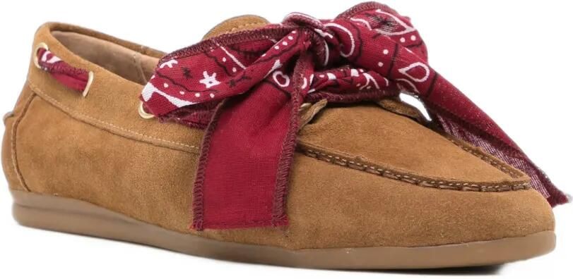 TORAL SHOES Nahua suède bandana loafers Bruin - Foto 3