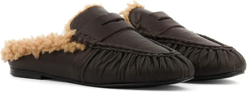 TORAL SHOES Piper shearling-lined loafers Bruin - Foto 4