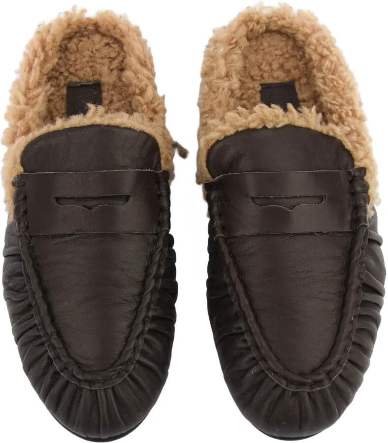 TORAL SHOES Piper shearling-lined loafers Bruin - Foto 2