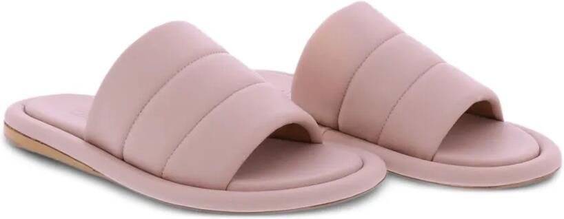 TORAL SHOES Gewatteerde leren slippers Roze - Foto 4