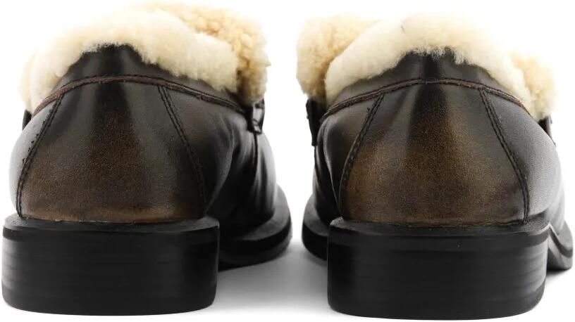 TORAL SHOES shearling-trim leather loafers Bruin - Foto 3