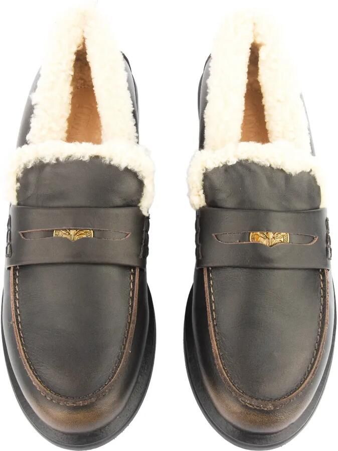TORAL SHOES shearling-trim leather loafers Bruin - Foto 2