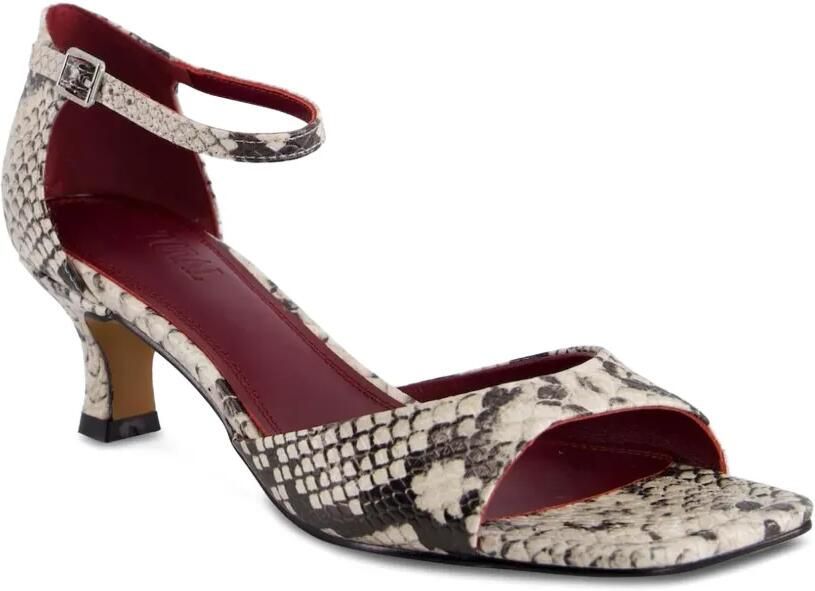 TORAL SHOES Leren sandalen met slangenleer-effect Beige - Foto 2