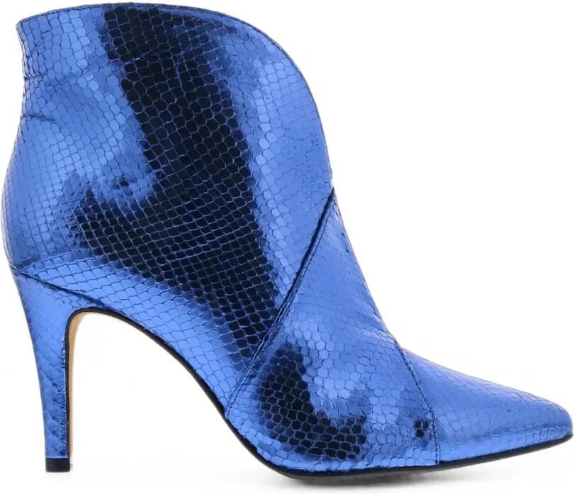 TORAL SHOES Sofia enkellaarzen met metallic afwerking Blauw - Foto 4