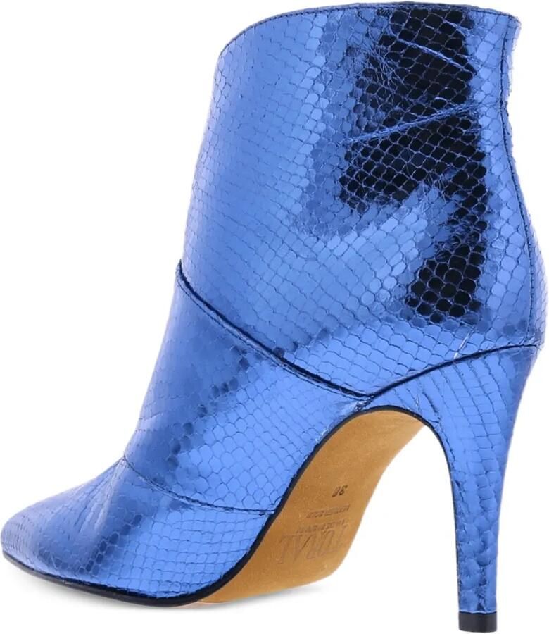 TORAL SHOES Sofia enkellaarzen met metallic afwerking Blauw - Foto 3