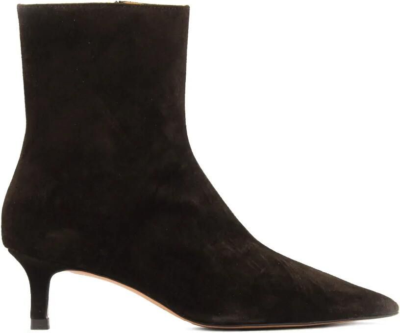 TORAL SHOES Tamara enkellaarzen met suède afwerking Bruin